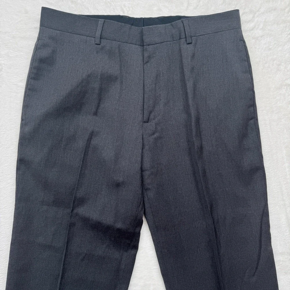 Banana Republic Dress Pants Mens 33x31 Grey Modern‎ Fit Wool Flat Front Trousers